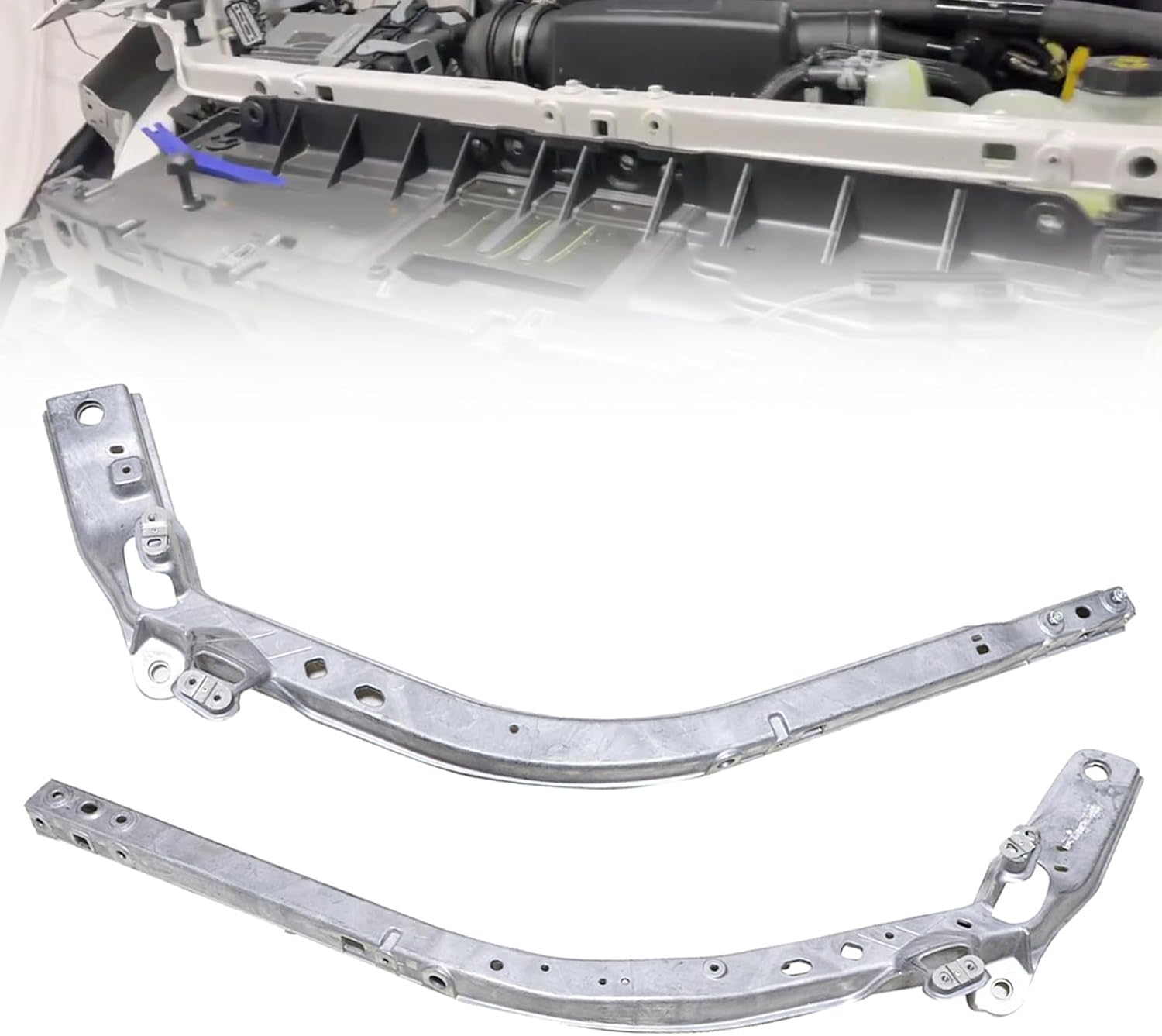 SecosAutoparts Pair Upper Radiator Support Tie Bar, Radiator Support Core, Compatible with Ford Explorer, Police Interceptor Utility 2020 2021 2022 2023 Replace FO1225283 L1MZ16138A 1MZ16138G Aluminum