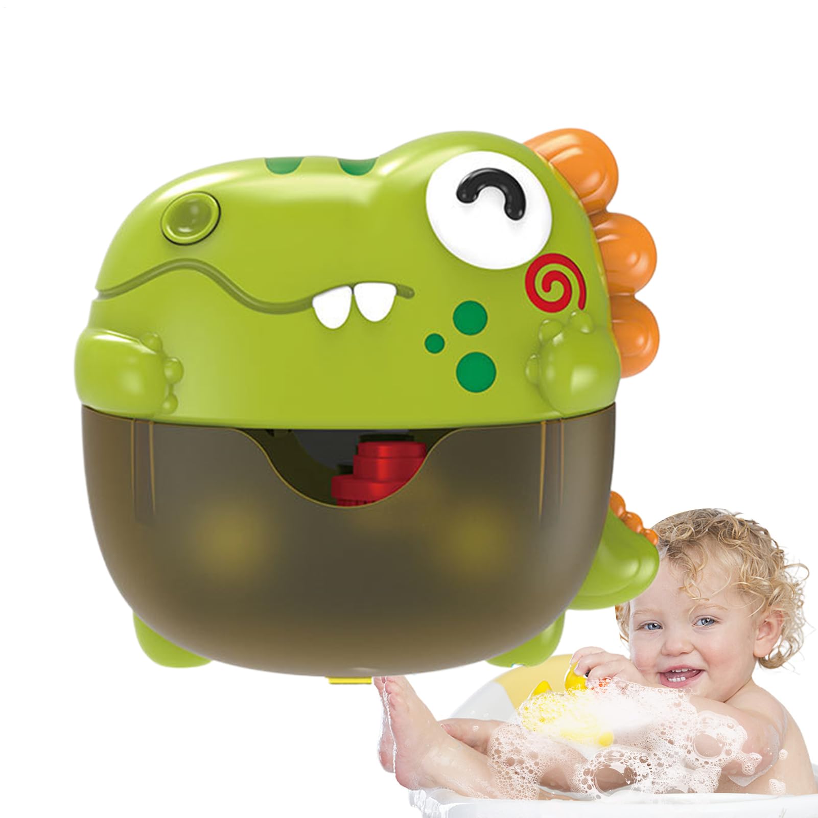 Patifirst Creador de Burbujas para Baño - Juguetes Divertidos para Bebés - Juego Musical Divertido de Dinosaurio con Luces para Niños y Niñas en Ducha Piscina Interior y Hogar