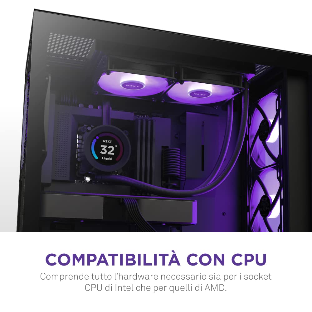 NZXT Kraken Elite RGB 360- RL-KR36E-B1-360mm AIO CPU Liquid Cooler - Customizable 2.36" Wide-Angle LCD Display for GIFs, Images, Performance Metrics - 3 x F120 RGB Core Fans - Black