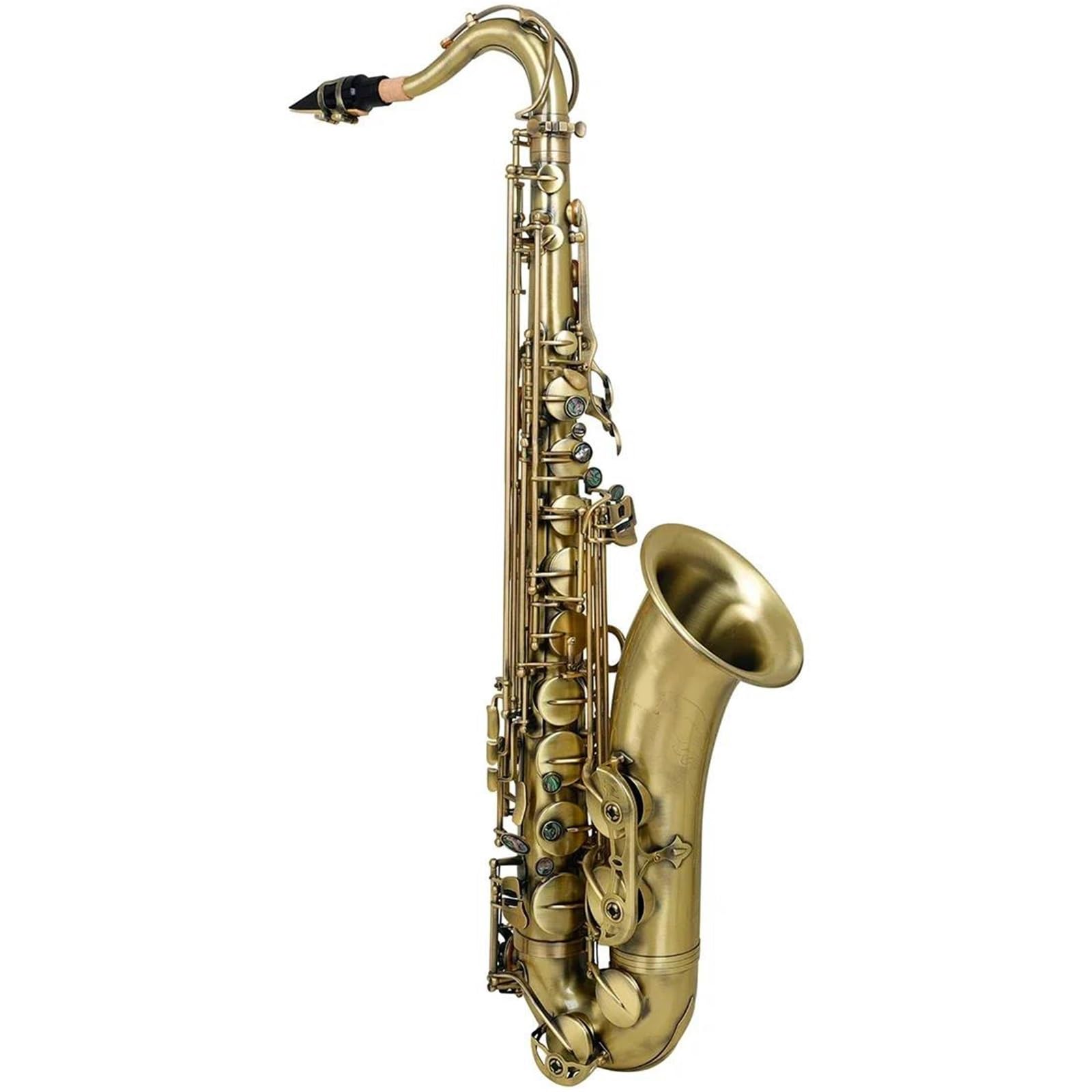 Sassofono professionale Strumento professionale in ottone per sassofono tenore antico in Si bemolle ciano con custodia e accessori per bocchino