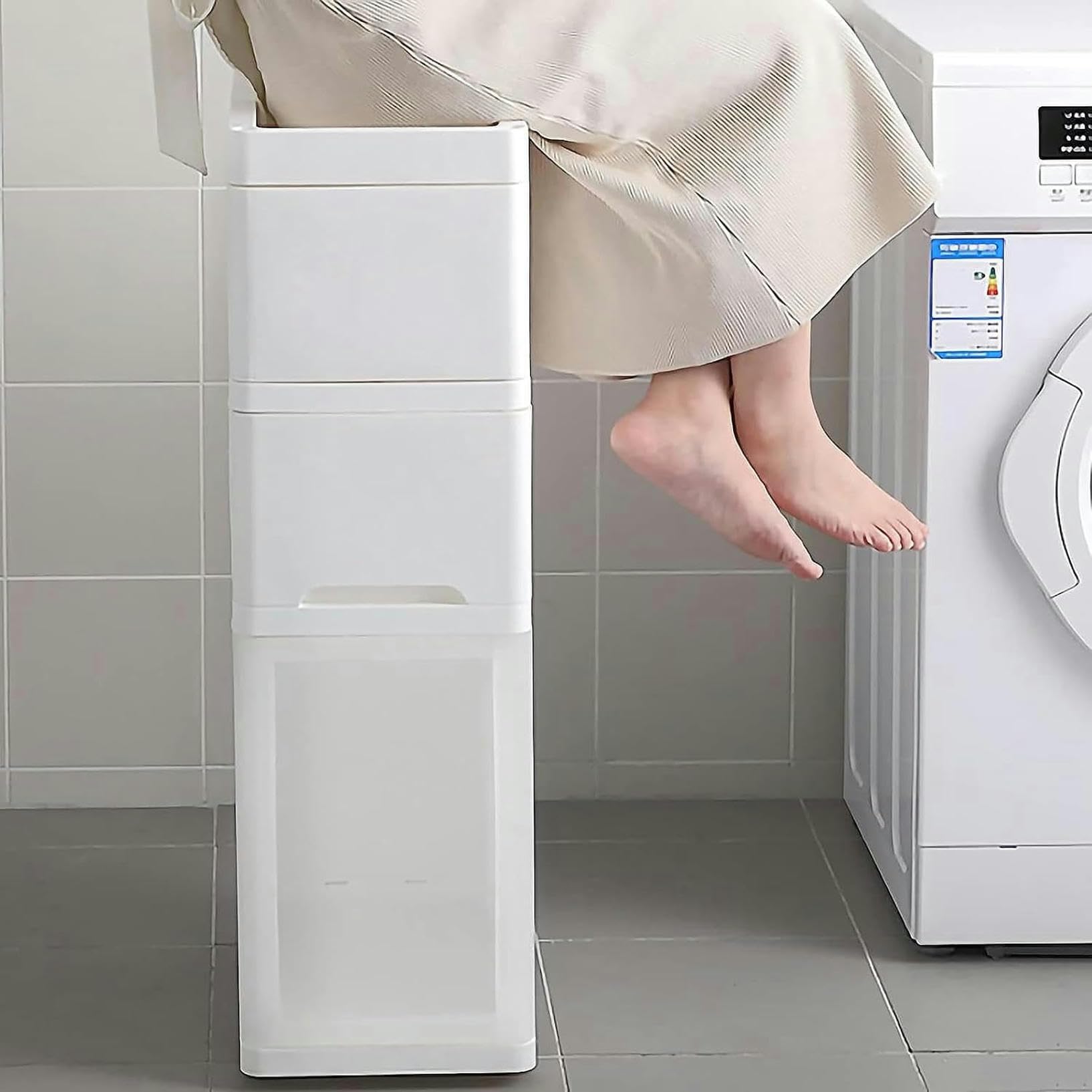 Cajones de almacenamiento apilables con ruedas, estrechos, delgados, independientes, Torre de almacenamiento, impermeables, laterales, para baño, cocina, estudio, armario
