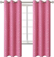 Vista 74 de BGment - Cortinas opacas para dormitorio infantil, con ojales, con aislamiento térmico, estampado de estrellas plateadas, para oscurecer