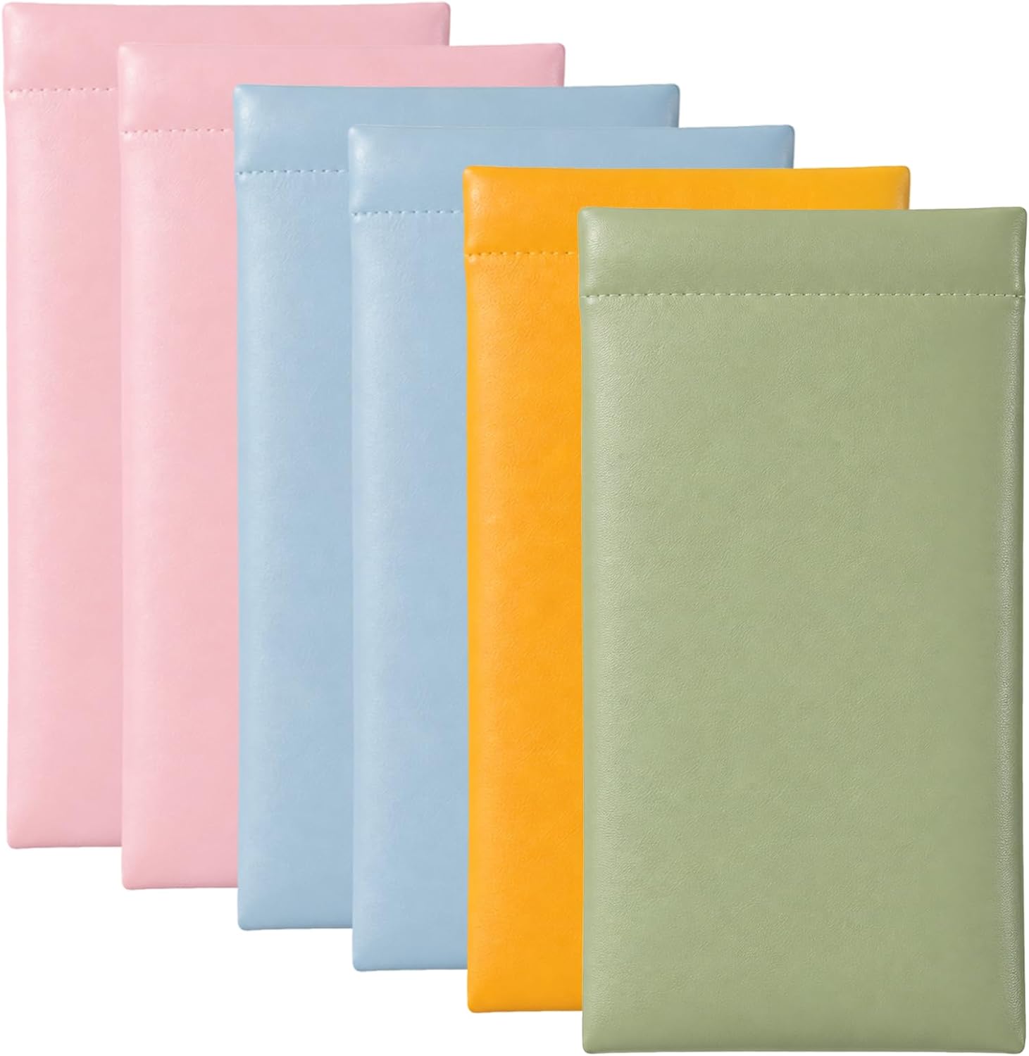 6 Pcs Leather Sunglasses Case, Sunglass Sleeve with Auto Closure