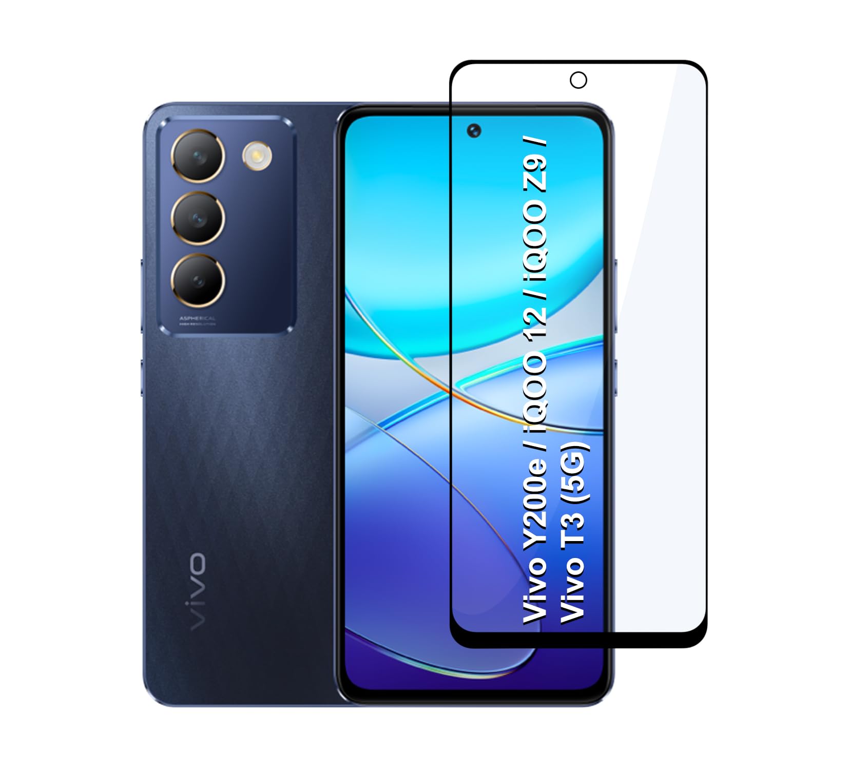 CEDO Vivo Y200e / iQOO 12 / iQOO Z9 / Vivo T3 (5G) Tempered Glass | Screen Protector Full HD Quality Tempered Glass Anti-Scratch Edge to Edge Coverage with Easy Installation Kit (Black) (B0D2DJZ7X3) Amazon Price History, Amazon Price Tracker