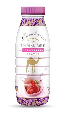 Camelicious Camel Milk 210 ML Bottle | 6 Bottles | Pure, Non-GMO, Dairy Alternative 210 ML, Strawberry