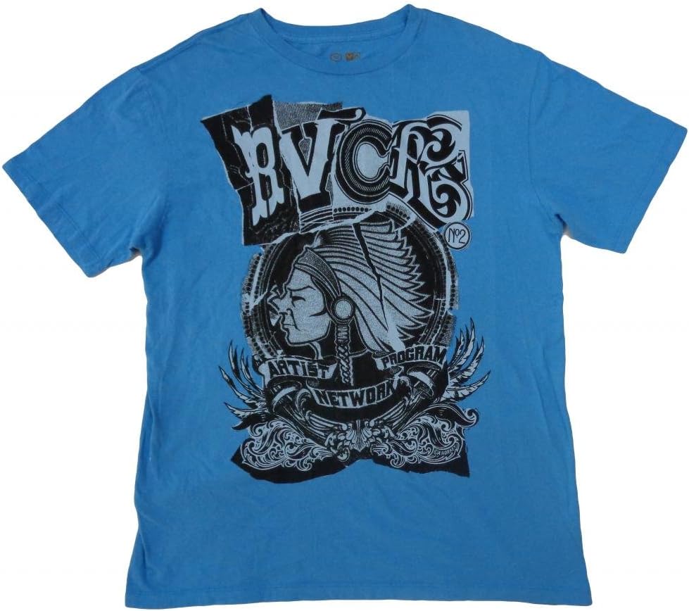 RVCA Men's Sky Blue Apache Slim Fit T-Shirt XL