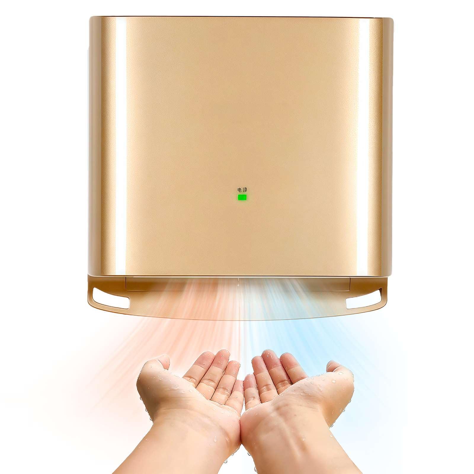 BESTXH 1250W Gold Automatic Touchless Hand Dryer with UK Plug, Rust-Proof ABS
