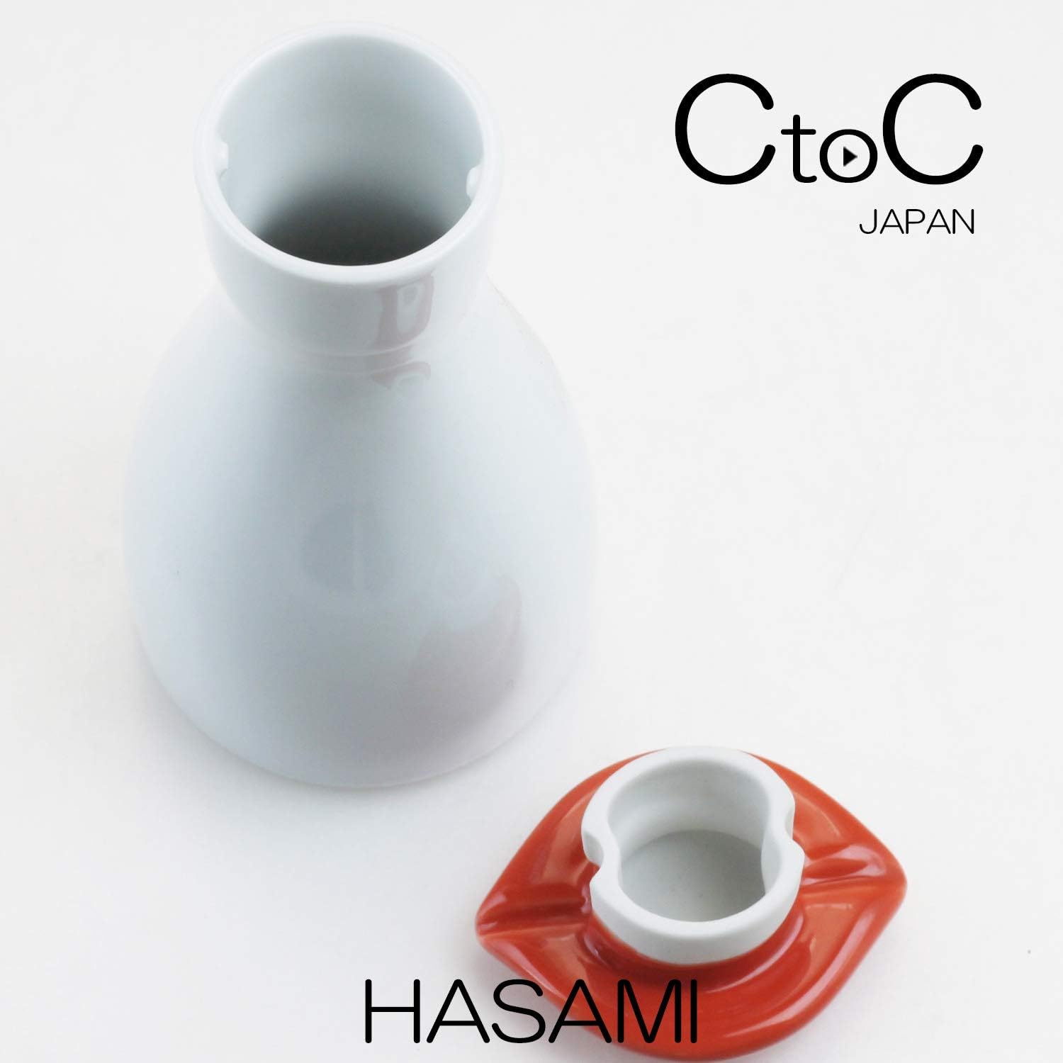Ctoc Japan 904649 Soy Sauce, Red, Diameter 2.3 x 4.3 inches (5.8 x 11 cm), Hasami Yaki, Retro Modern, Red