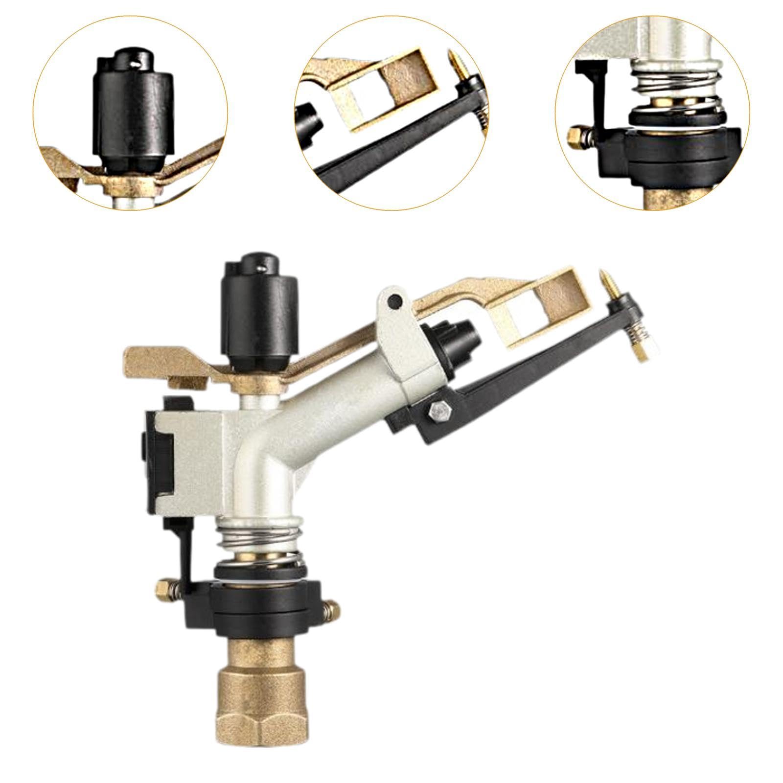 de Aspersor de Impacto, Cabezal de Aspersor de Césped, Multiusos, Fácil de Instalar, Herramienta de Riego Eficiente para
