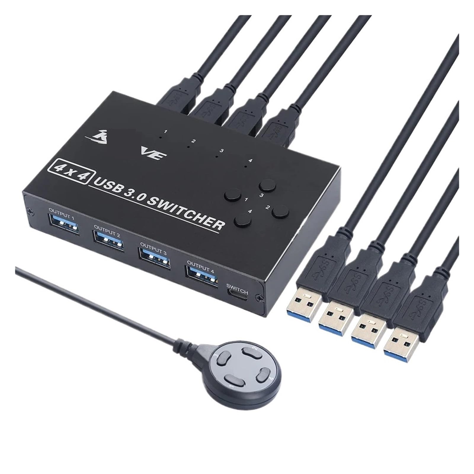 USB 3.0 Switch KVM KM Switcher Selector Hub 4 Computer Laptop PC Desktop Accessories Share Keyboard Printer USB Devices Hubs-image-43