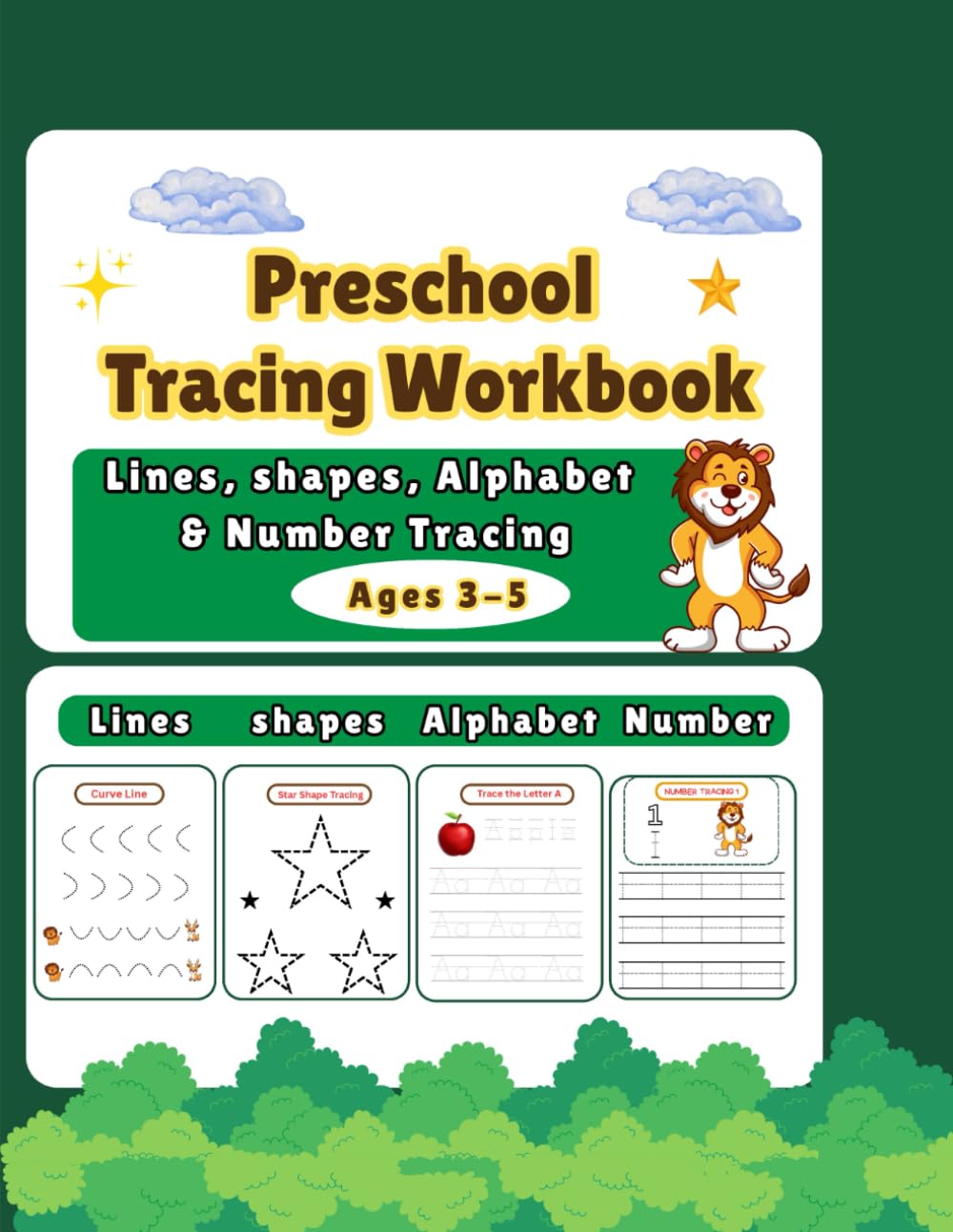 Preschool Tracing Workbook for kids ages 3-5: Line, Shape, Alphabet & Number Tracing for Preschool and Kindergarten