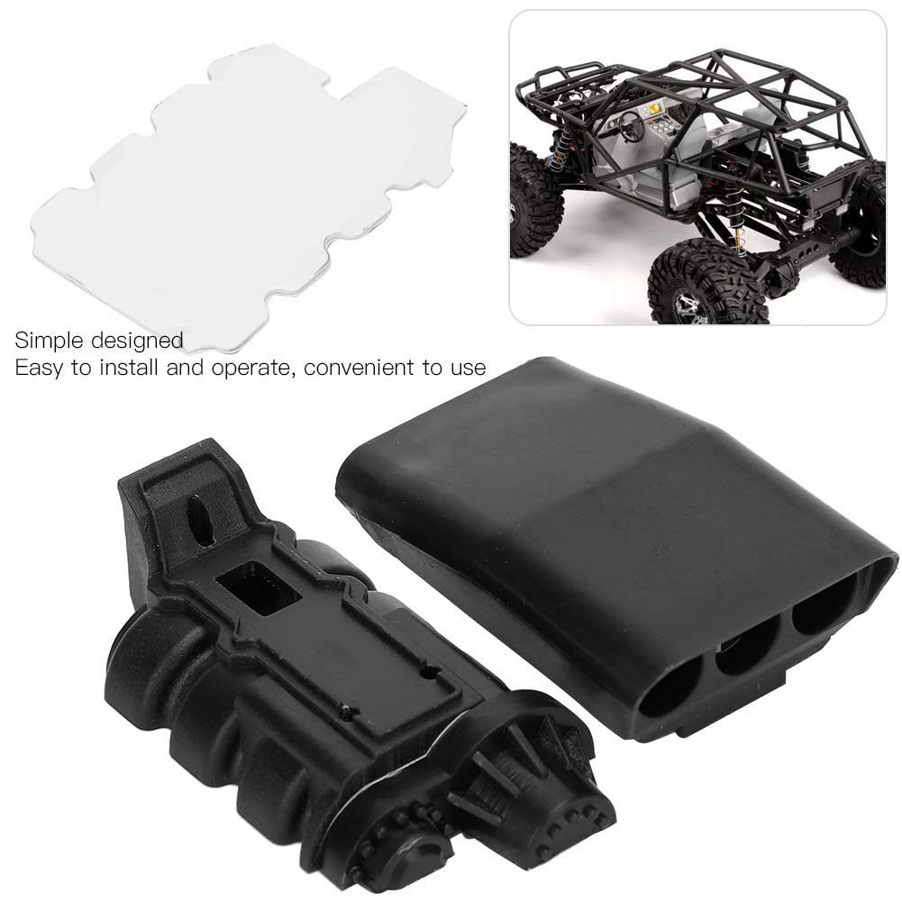 XUXHOU RC Hood Air Inlet, Universal Plastic RC Model Car Supercharger Remote Control Car Simulation DIY Modified for AXIAL 90018 (Black - Image 4