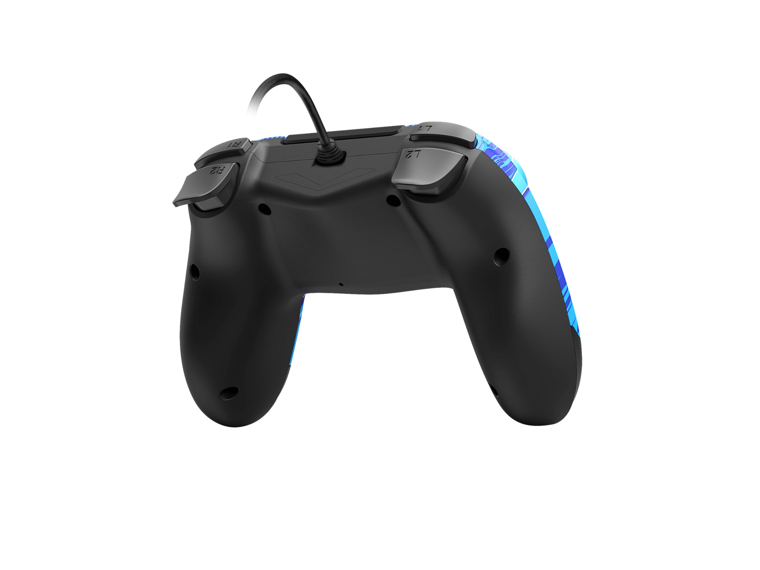 Gioteck - VX4 Manette Bleue filaire pour PS4 et PC. Contrôleur, Gamepad, Joystick Support de mouvement et de vibration. Design ergonomique. Blue Lightning