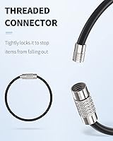 Vista 5 de Uniclife 4 Inch Wire Keychain Cable Large Stainless Steel Key Ring Loop Holder for Luggage Tag Keeper for Travel