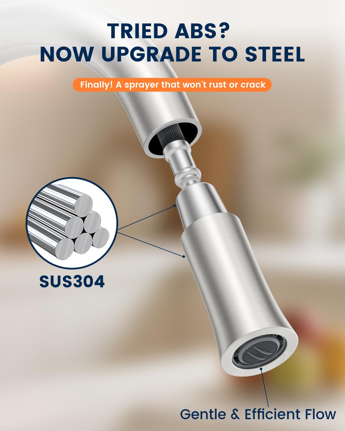 APPASO Kitchen Tap Dual Lever, WRAS Certified Hoses - Image 2