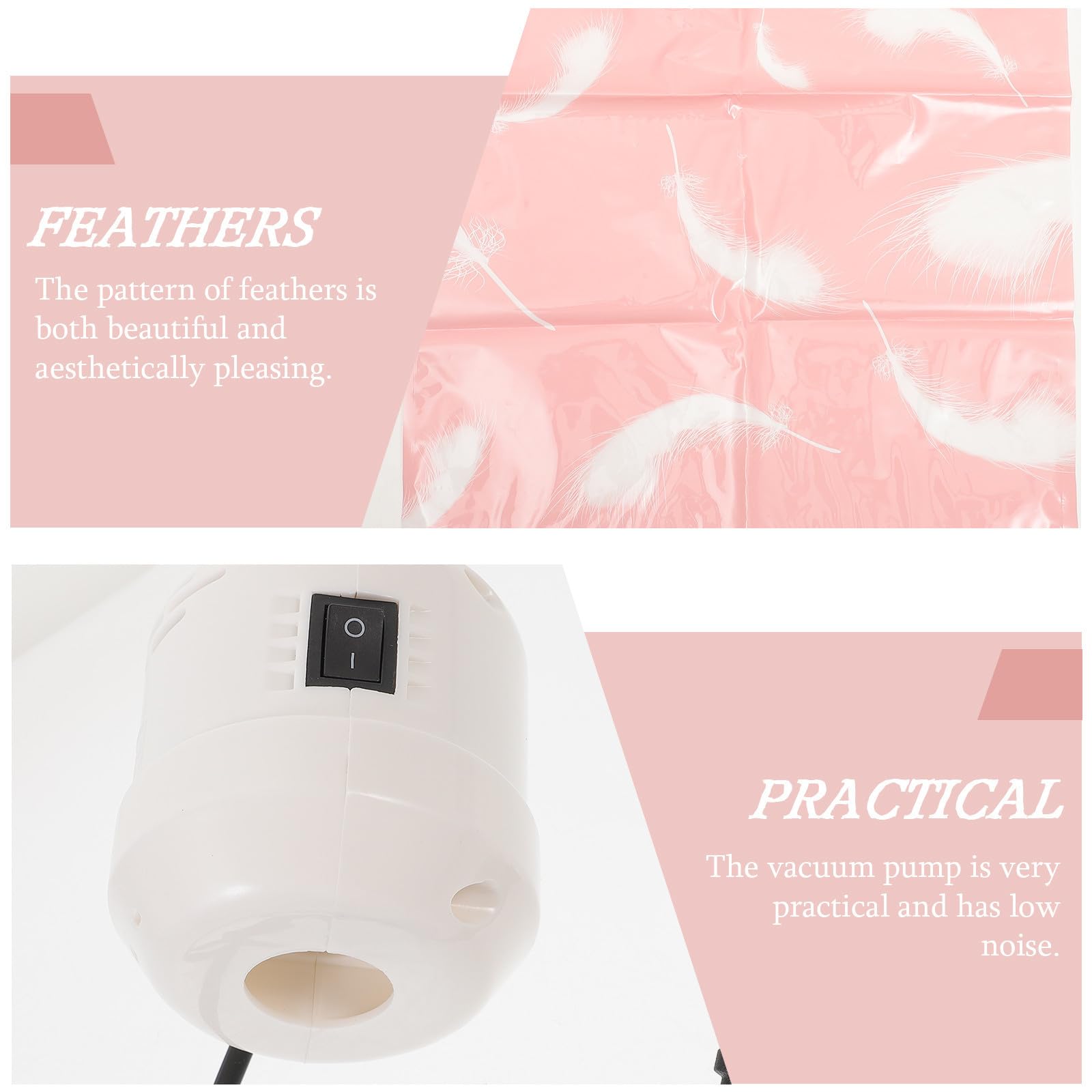 Bolsa de Compresión al Vacío Fácil de Transportar para Edredones y Ropa Color Rosa Material Pa Pe y Adecuado para Organizar el Hogar Set