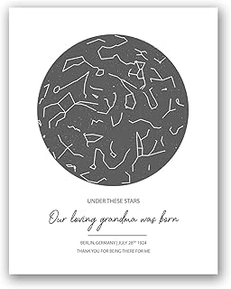 [SF Customizables] Our Loving Grandma Was Born Custom Night Sky Map, Star Map Poster, New Grandma Gift, Custom Star Print, Grandmother Birthday Gift