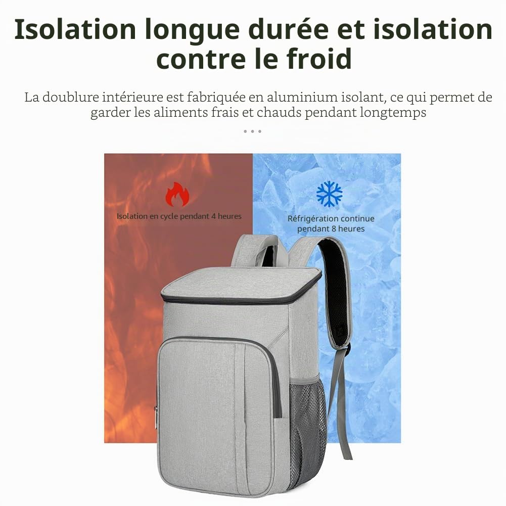 Grand sac à dos isotherme de 36 L en tissu Oxford épais étanche pour pique-nique, randonnée, barbecue
