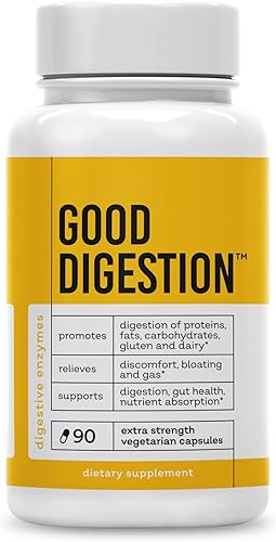 Good Digestion - Enzimas digestivas extra fuertes  Fórmula todo en uno  Hinchazón rápida y alivio de gases  Alivio de la digestión para