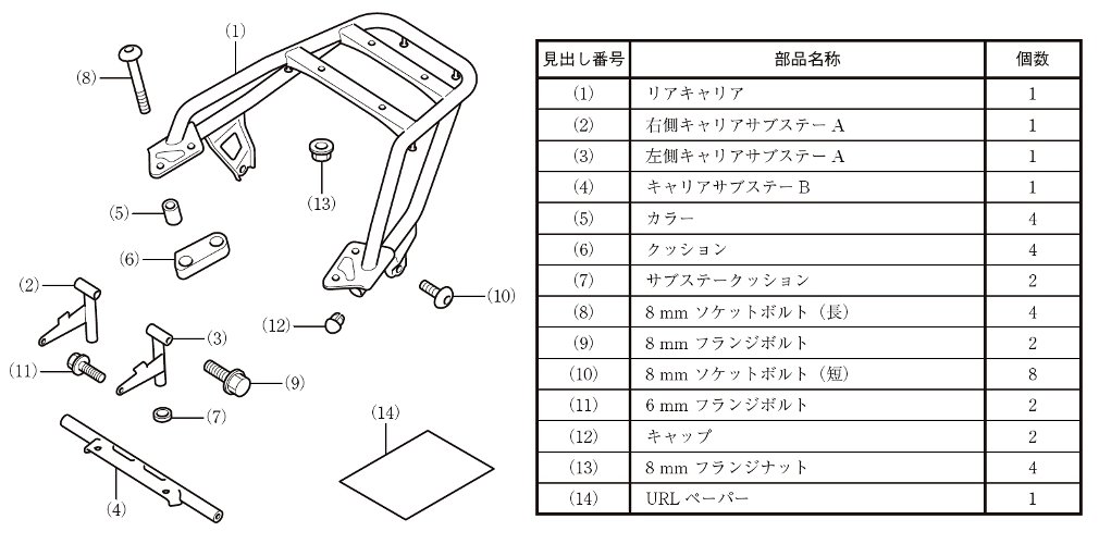 Amazon.co.jp: Honda 08L70-MFP-600 Rear Carrier [CB1300SF/CB1300SB 