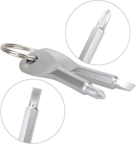 Miniatura 6 de Juego de 2 (4 unidades) Destornillador portátil multifunción llavero mini forma de llave kits de viaje EDC al aire libre destornillador herramienta