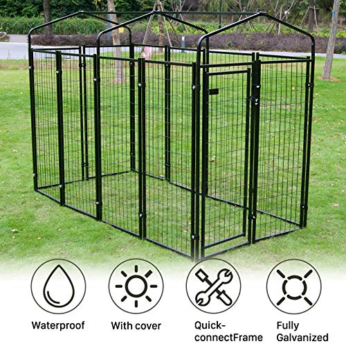 Dog Playpen House Heavy Duty Large Outdoor Dog Kennel Galvanized Steel Fence with UV-Resistant Oxford Cloth Roof… - Image 4