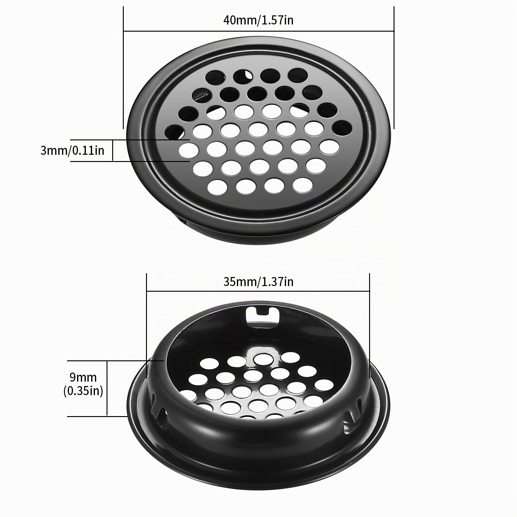 32 Pz 35mm Griglia di Ventilazione Foro per Sfiato, Aria Griglie di Ventilazione Rotondo Acciaio Inox, Griglia di Aerazione Rotonda per Bagno Cucina Armadio Armadietto Coperchi di Sfiato Rotondi