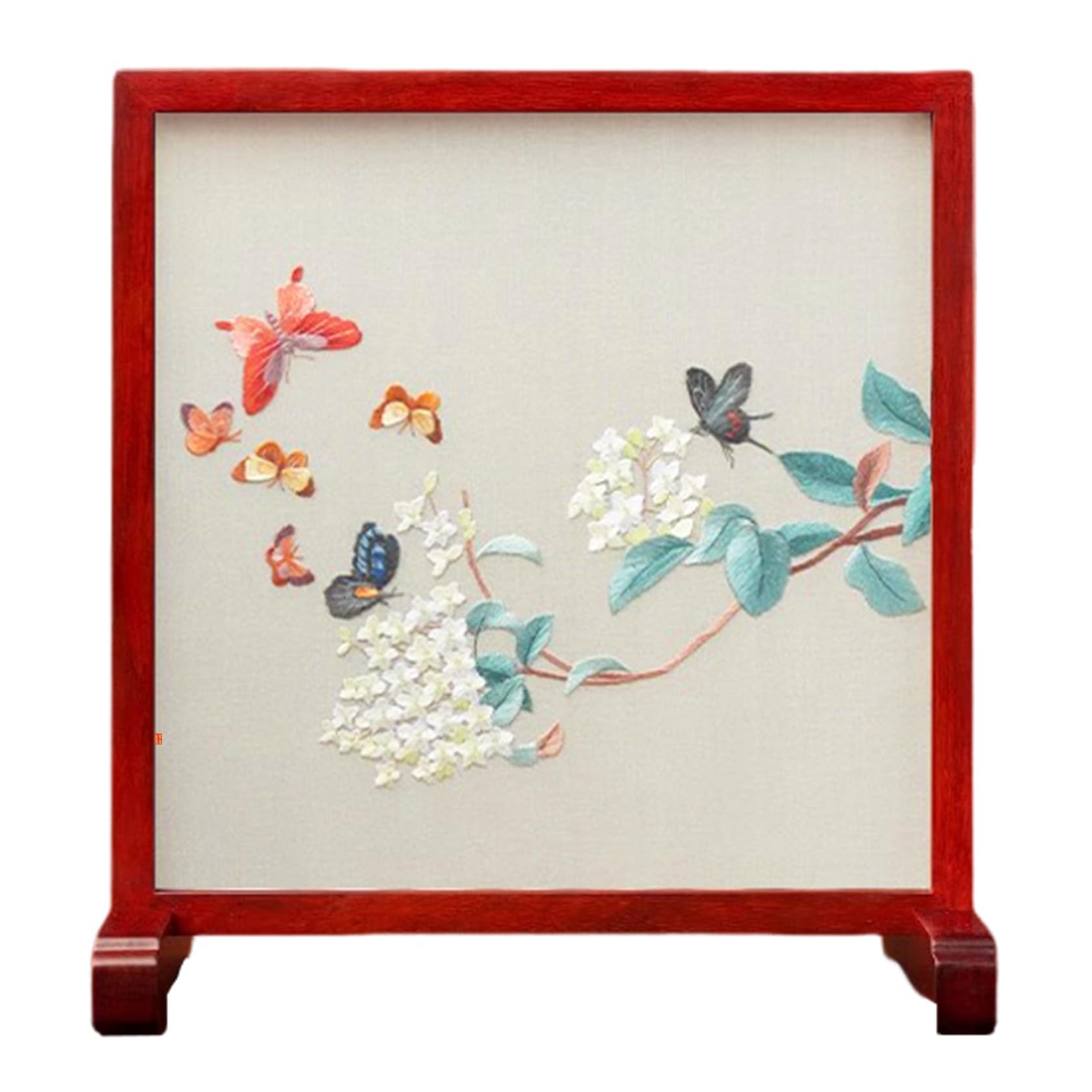 Peinture chinoise brodée double face soie 206 : l'atout charme de votre salon