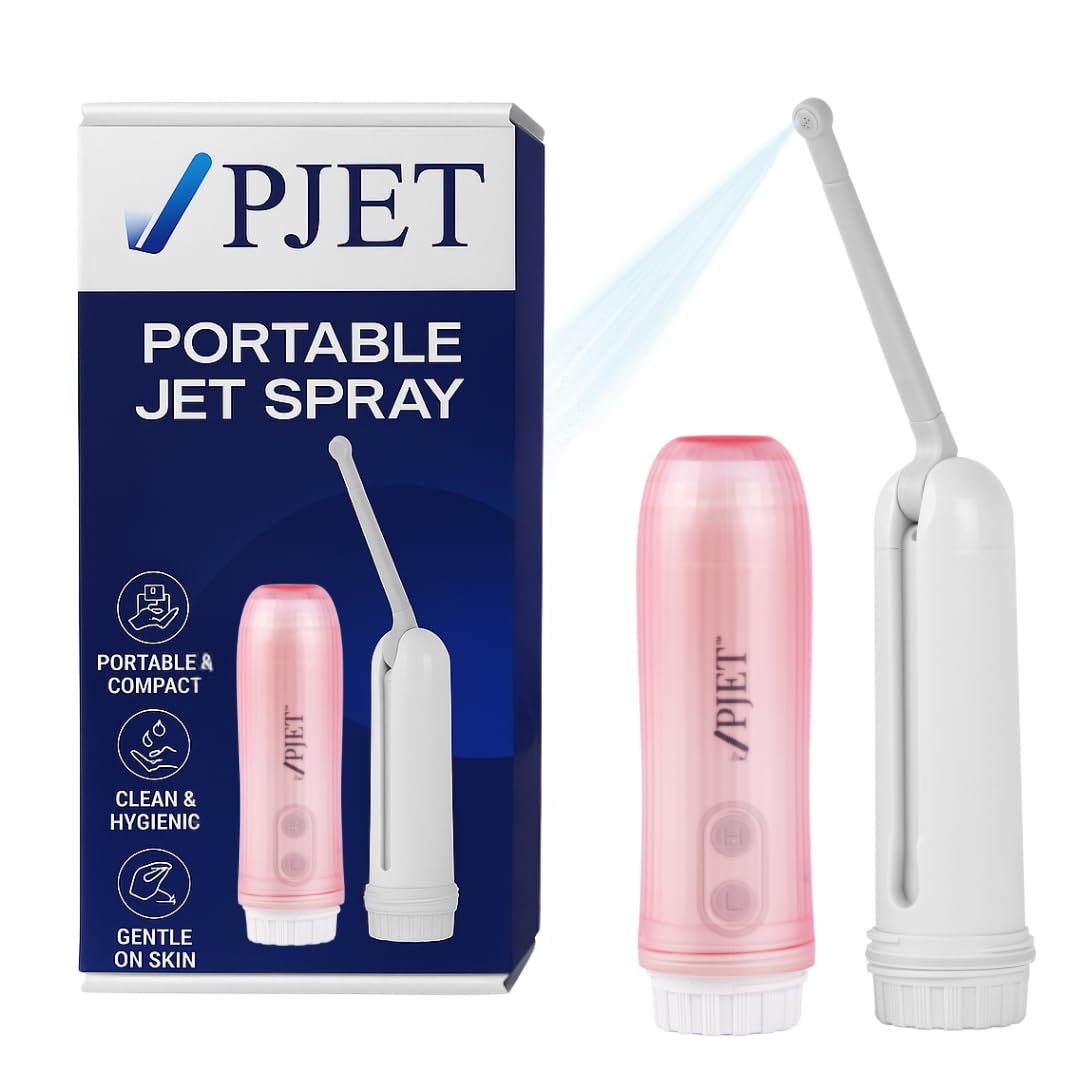 PJET Silicone Portable Jet Spray For Toilet | Travel Bidet Spray For Travel Essentials For Family | Foldable Handheld Personal Electric Bidet Spray For Toilet For Personal Hygiene & Cleaning (pink)
