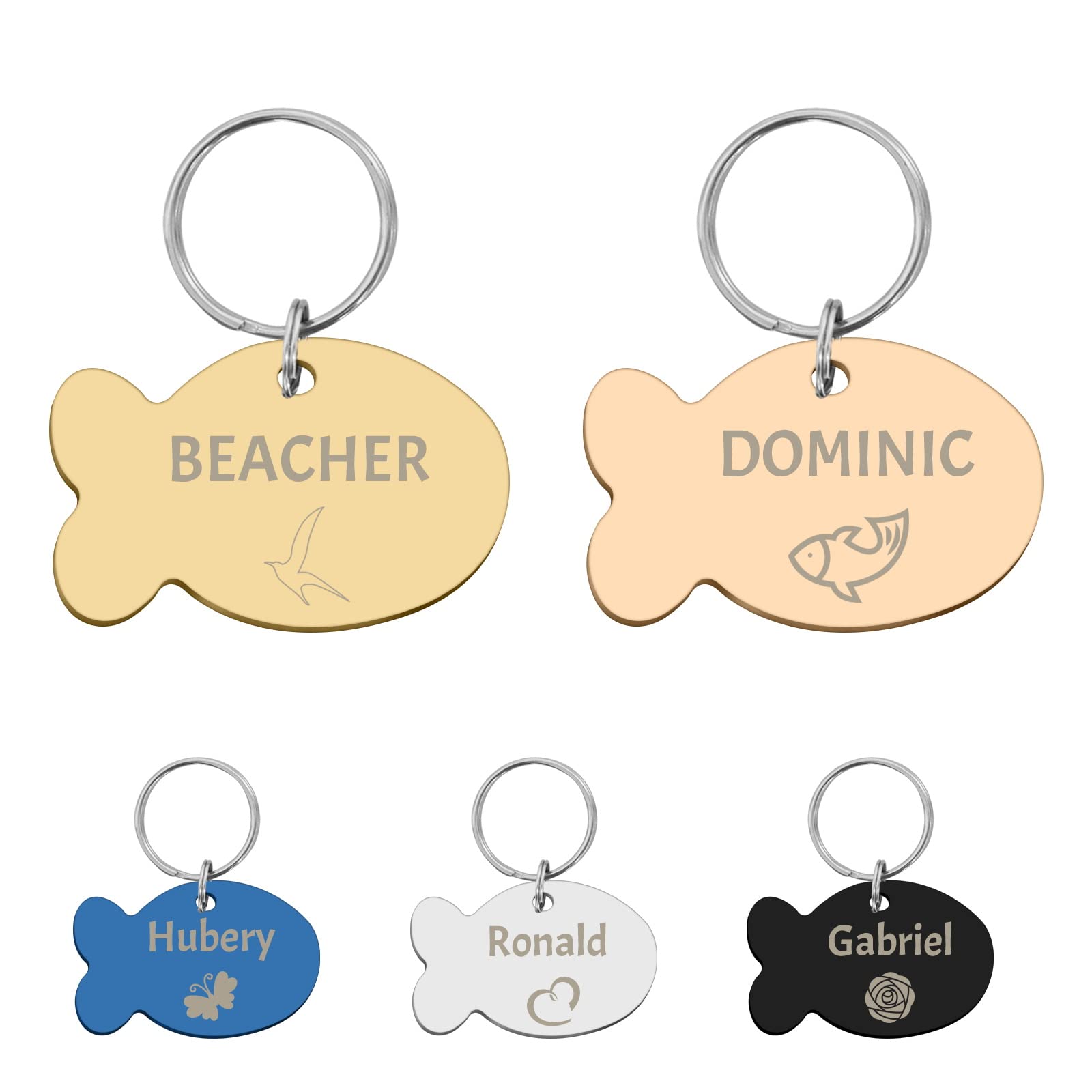 CAMAL Dog Tags Personalized for Pets, Personalized Dog Tag Stainless Steel Pet ID Tags, Custom Pet Tag for Dogs Cats, Various Shapes and Icons Options