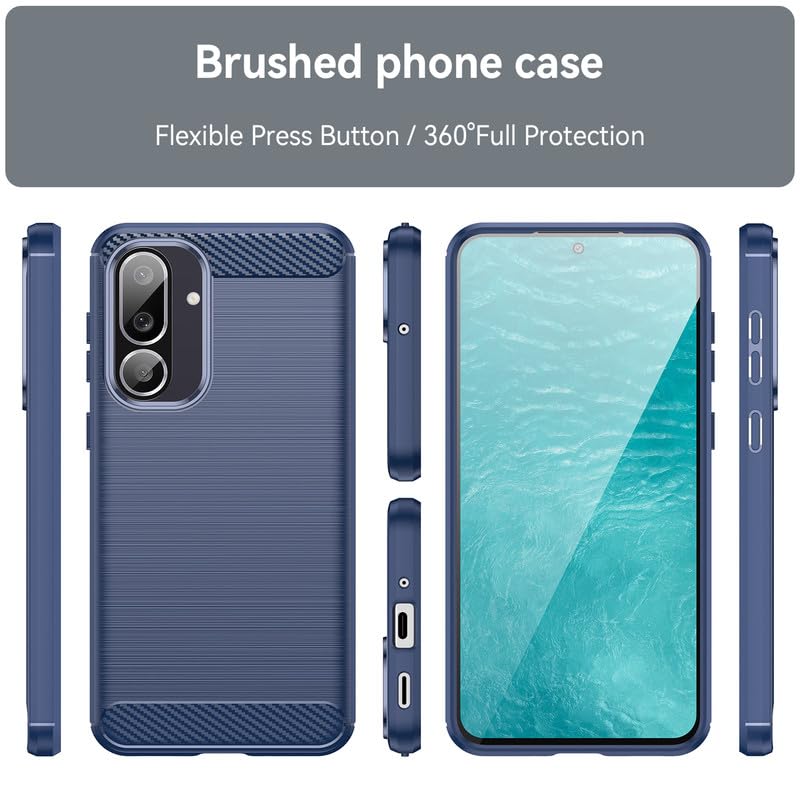 Image of Hybrid Carbon Fiber Back Case for Samsung Galaxy M56 5G / F56 5G (Blue)