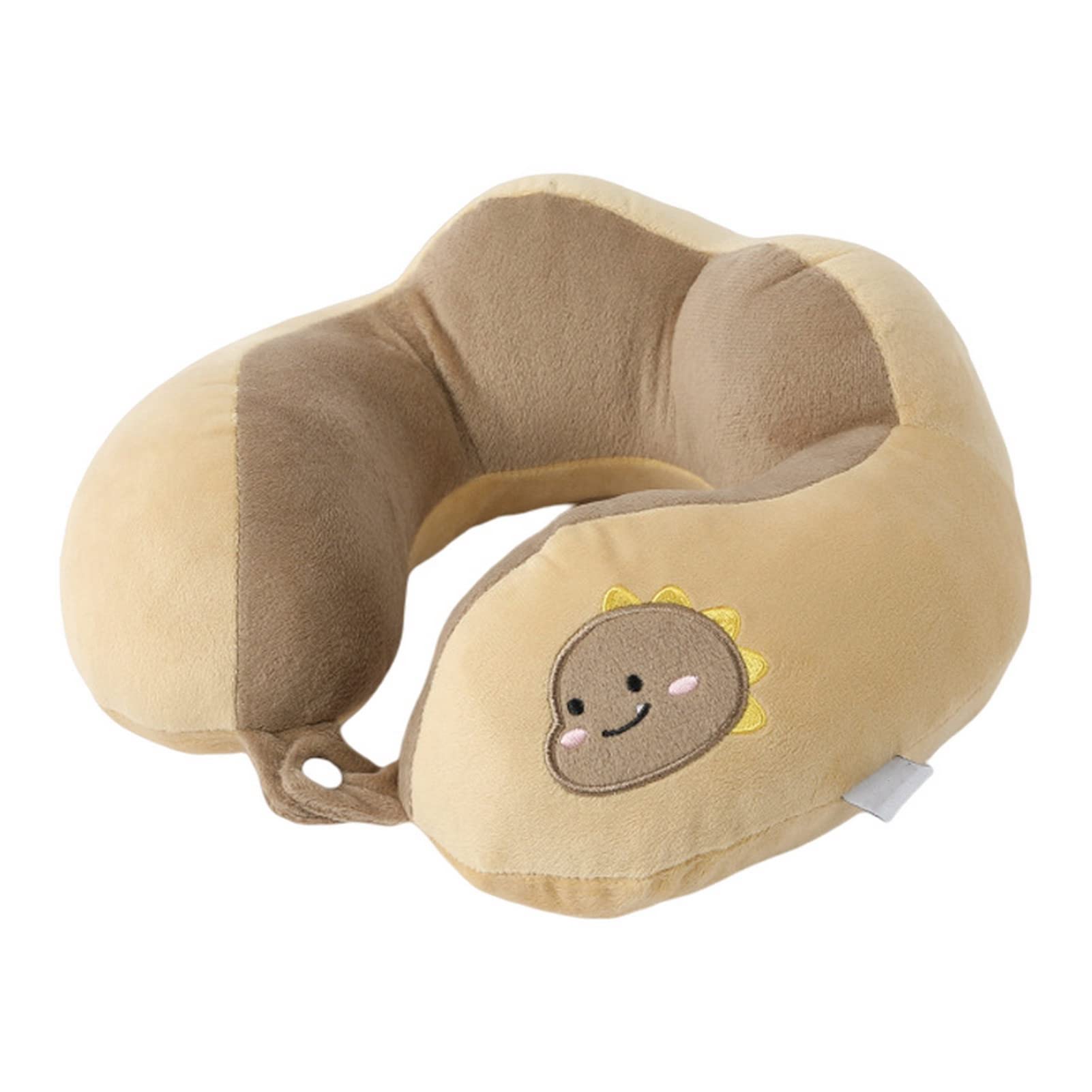 U-Shaped Pillow with Hanging Hole Office Classroom Napping Lunch Break Pillow Neck Cushion Excellent Beige