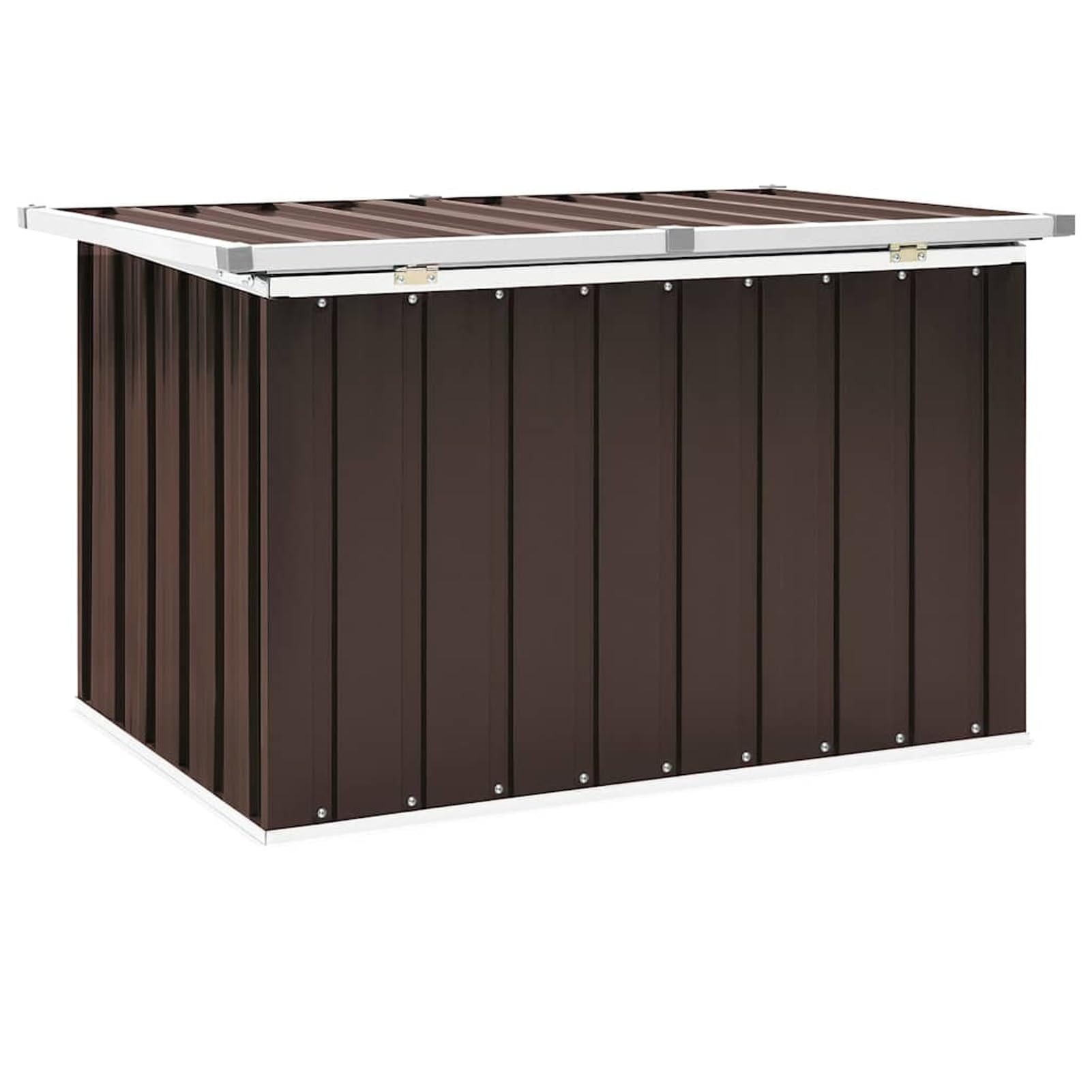 Homgoday Coffre de jardin marron 109 x 67 x 65 cm, mobilier de jardin extérieur pour balcon, terrasse et jardin