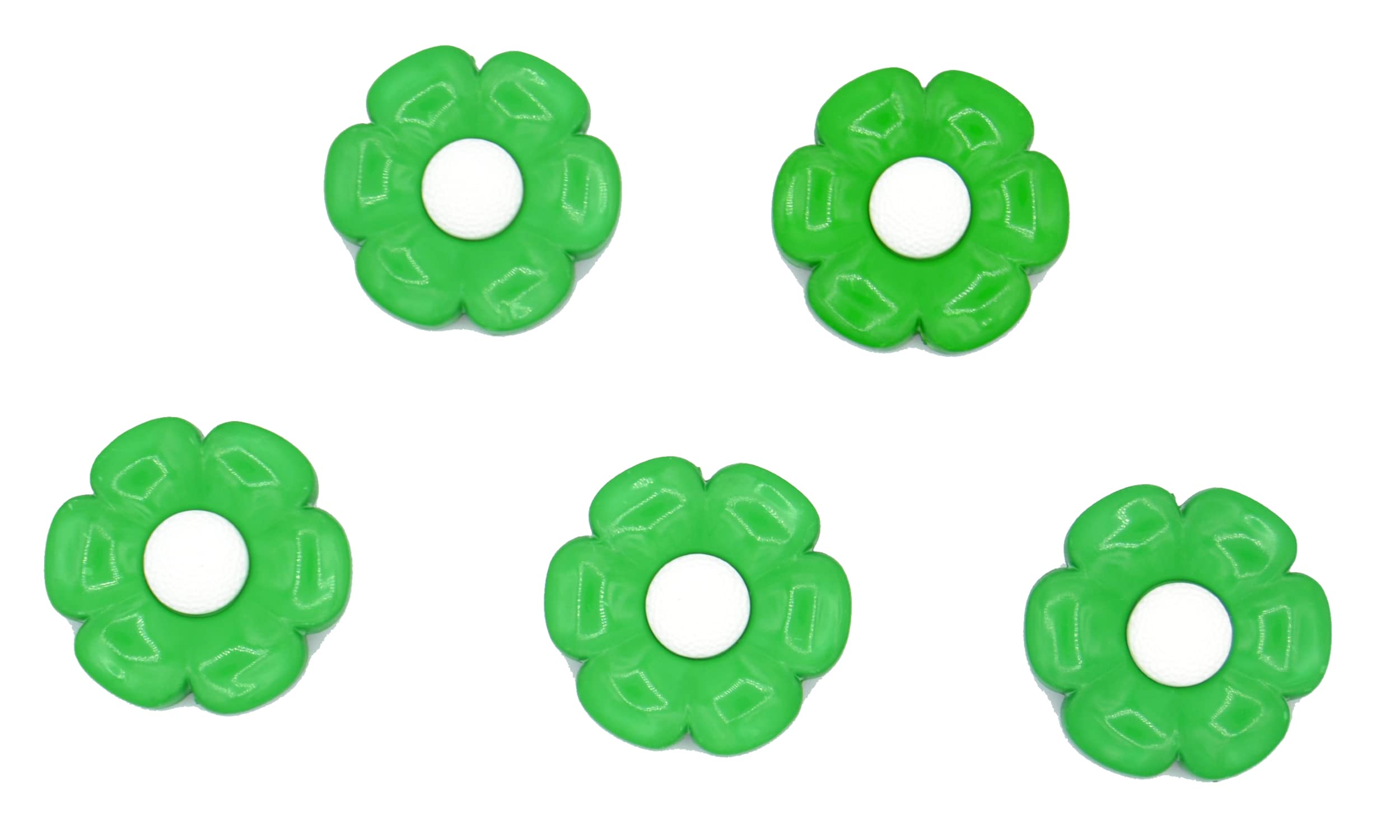 celloexpress Large Clown Flower Buttons - 39mm - Fancy Dress Sewing Daisy (Green with White Centre, Pack of 10)