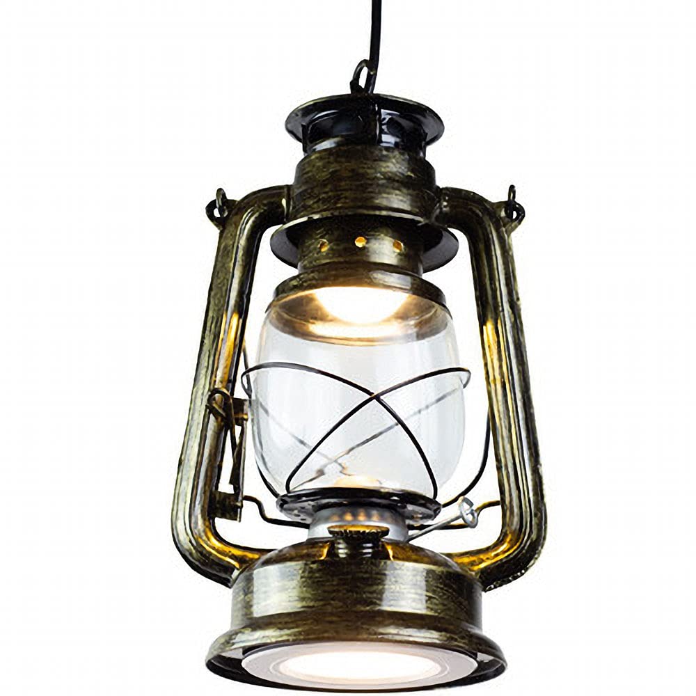 Lampe à pétrole classique en fer forgé bronze au design suspendu