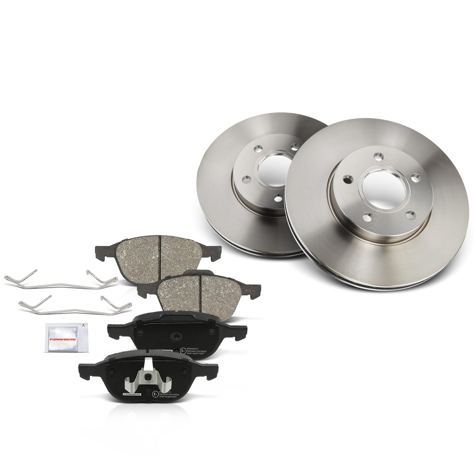 Frankberg Set freni incl. 2x Dischi Freno + 4x Pastiglie dei Freni Anteriore Compatibile con Focus III Turnier C-Max II DXA/CB7 DXA/CEU Focus III Berlina Replace# 1686722