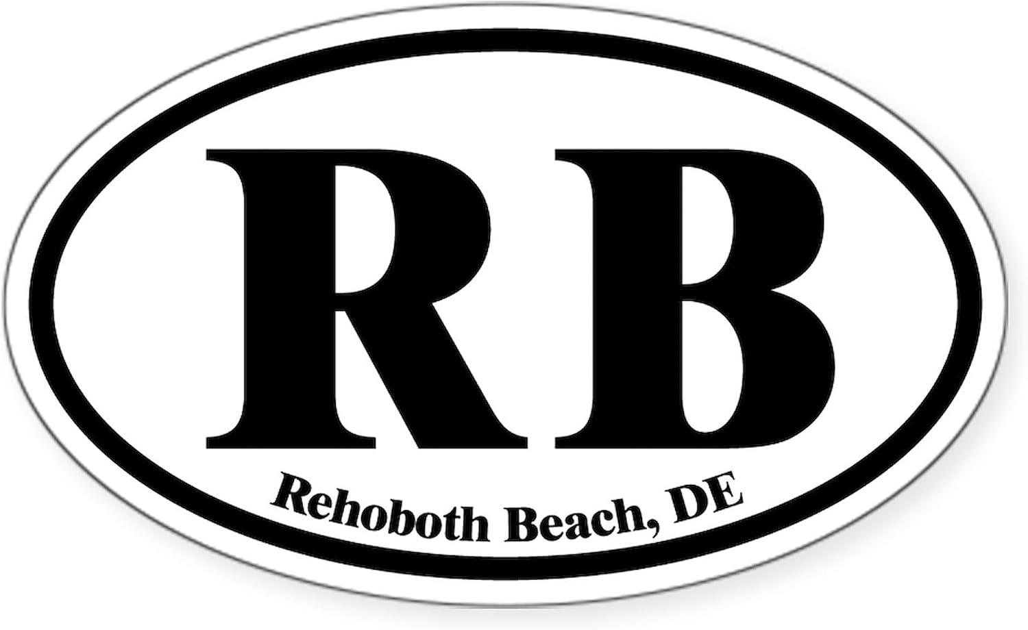 CafePress RB Rehoboth Beach Oval Oval Bumper Sticker Car Decal