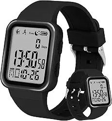 Relógio digital para homens e mulheres, rastreador de atividades com luz de fundo EL, sem necessidade de aplicativo/telefone, relógio esportivo com contador de passos, pedômetro, cronômetro