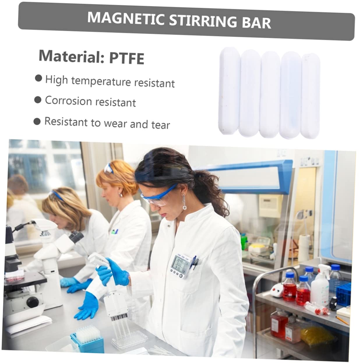 Gatuida 25pièces Barre Magnétique De Mélange Ptfe Pour Laboratoire De Résistante Corrosion Et Aux Hautes Températures Idéale Pour Expériences Scientifiques Et Applications De