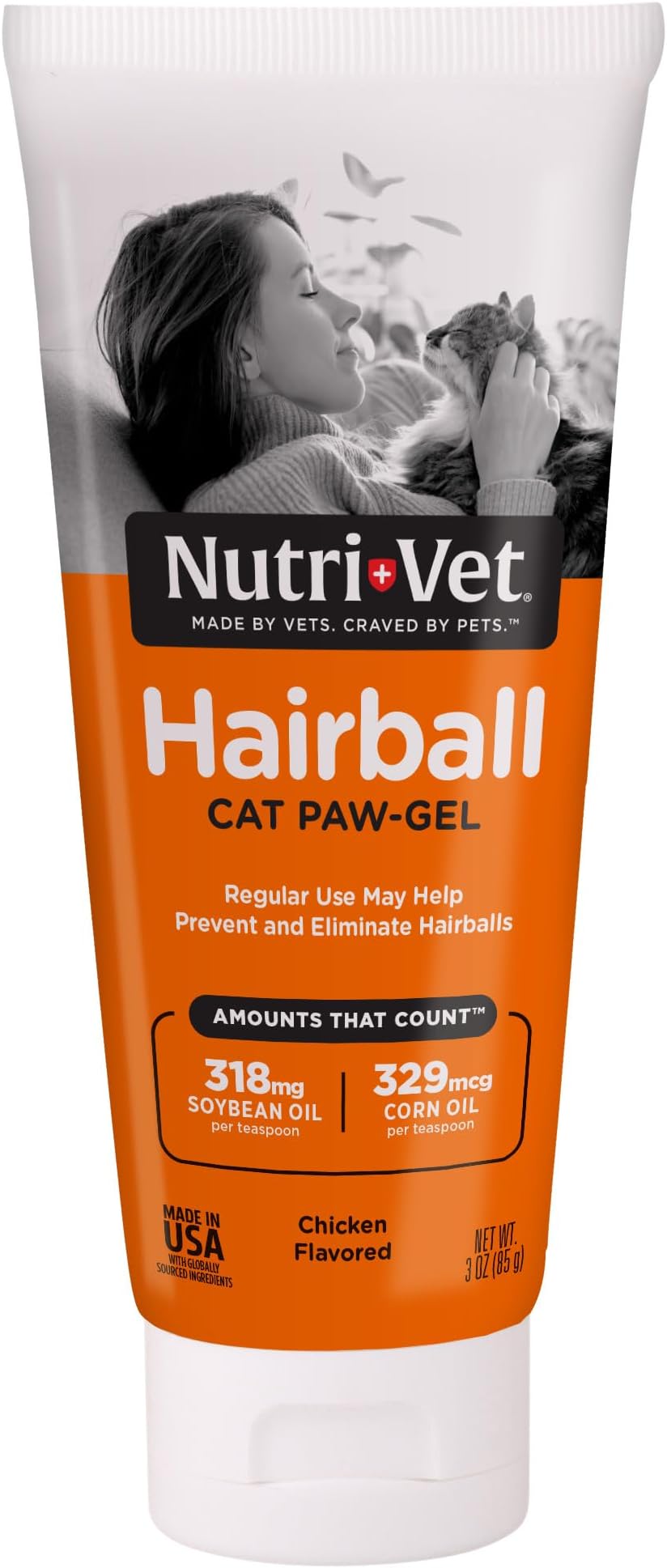 Feline Natural Oil Hairball Paw-Gel Chicken Flavor 3oz