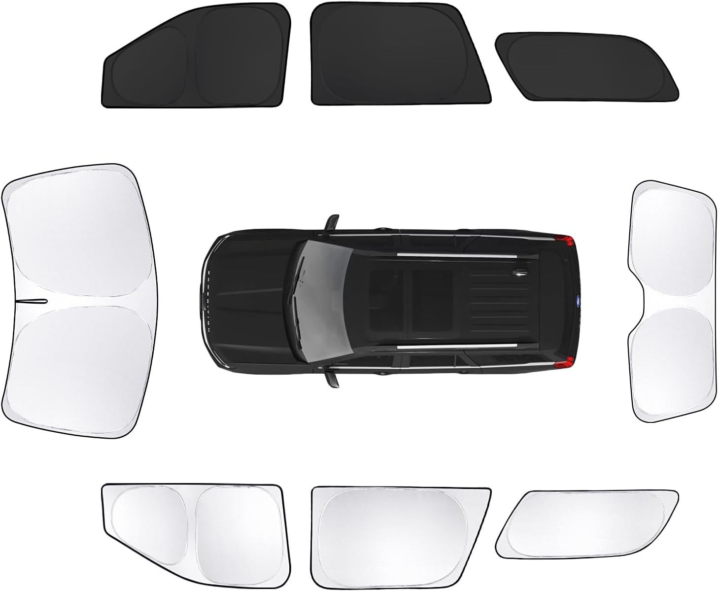 8pcs Car Window Shades for Ford Expedition SUV 2018-2024 Accessories,Windshield Side Rear Full Sunshade,Sun Visor UV Blocking, Privacy Protection and Blackout for Camping Outdoor for Ford Expedition SUV2018-2024