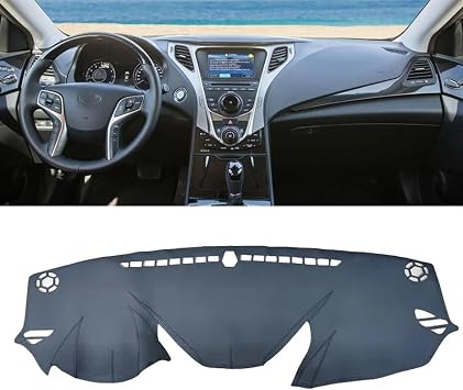 SpaNn Leather Car Dashmat Dashboard Cover Pad Dash Mat Carpet,Fit for Hyundai Azera G5 2012 2013 2014 2015-2017 Accessories
