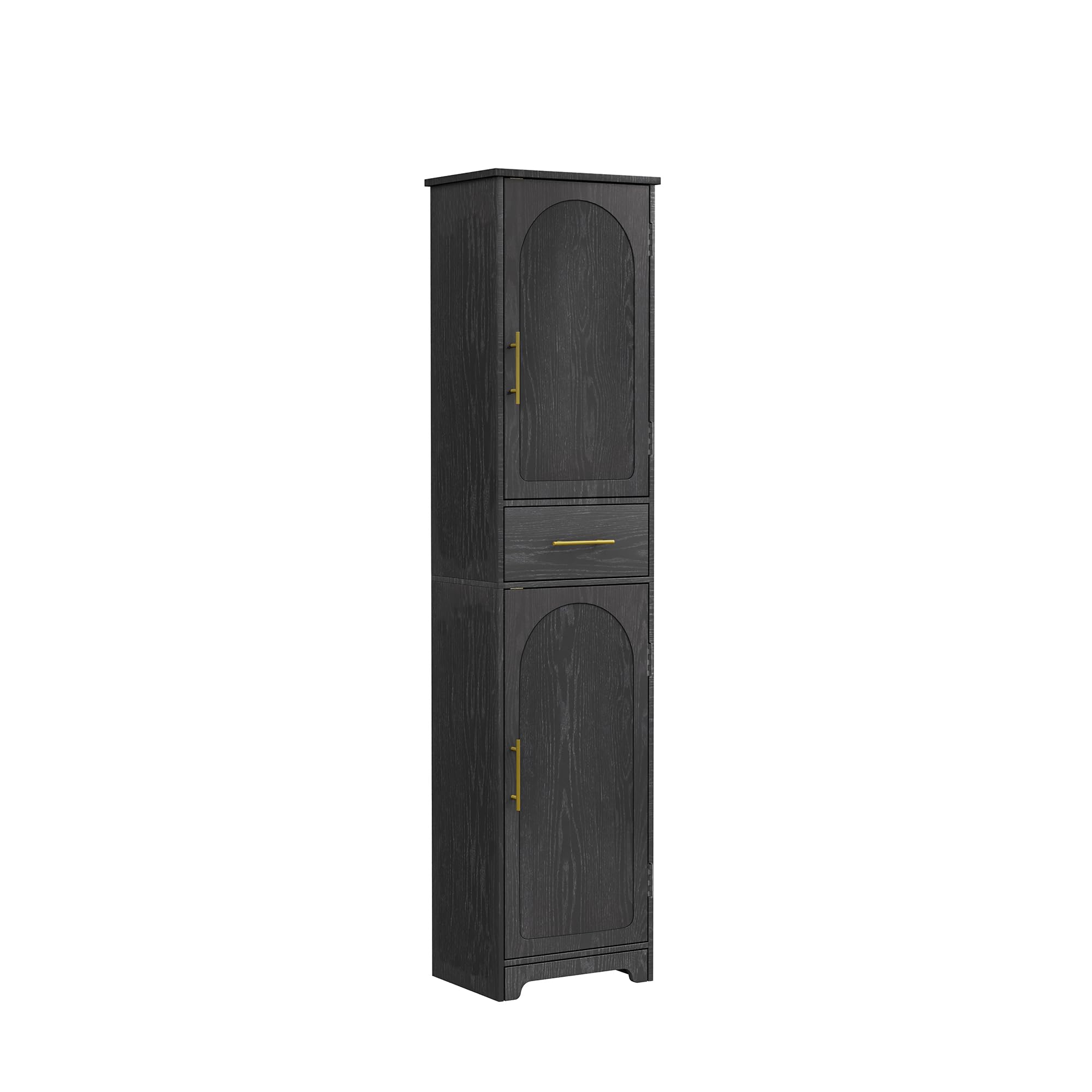Hzuaneri Mobile da Bagno, Mobile Portaoggetti con Cassetto, Ripiani Regolabili, 30 x 40 x 170 cm, Armadio Alto e Stretto, per Soggiorno, Camera da letto, Cucina, Corridoio, Nero SC18304X