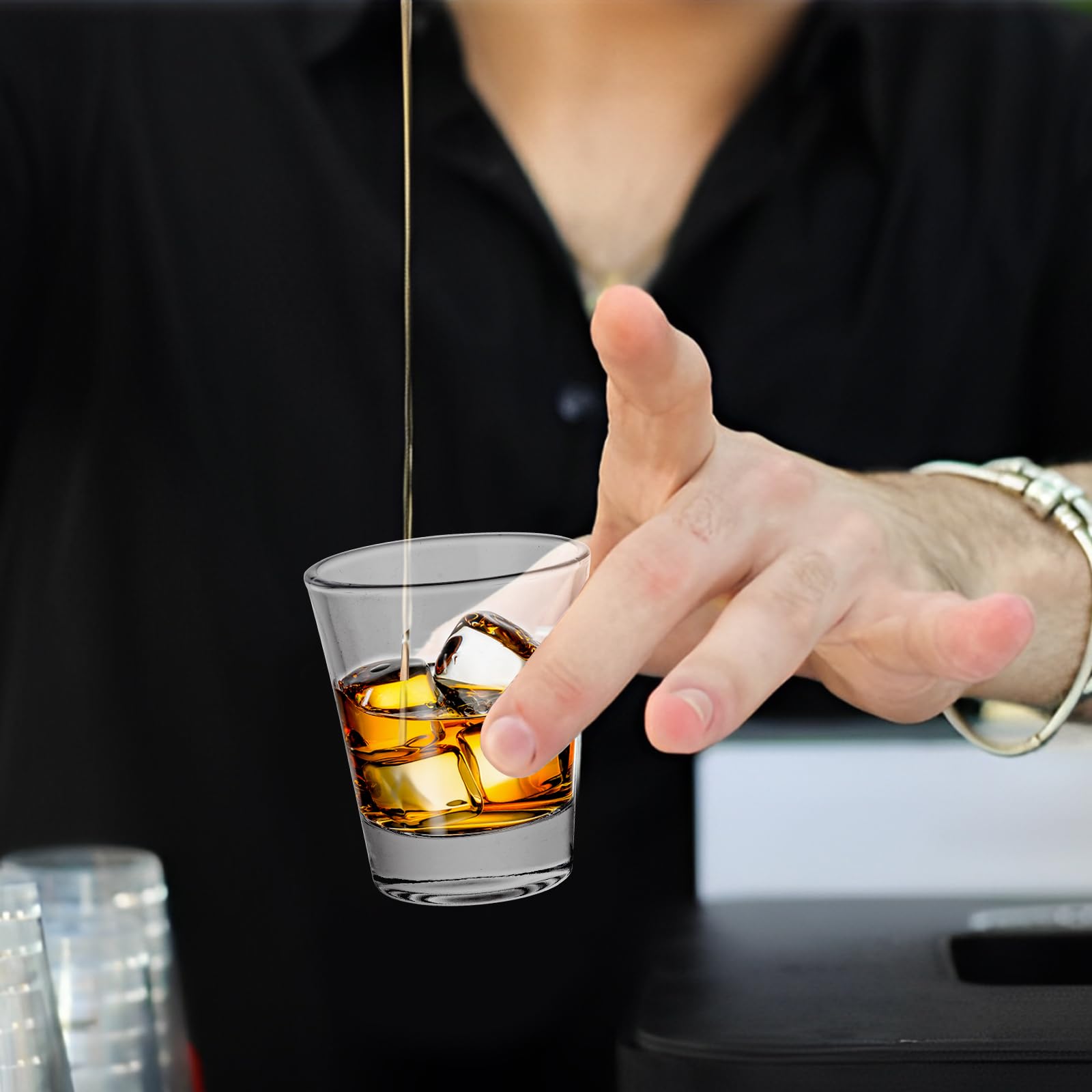 QTLCOHD Lot de 48 verres à shot transparents de 59 ml avec base lourde pour vodka, whisky, tequila, expresso, liqueur