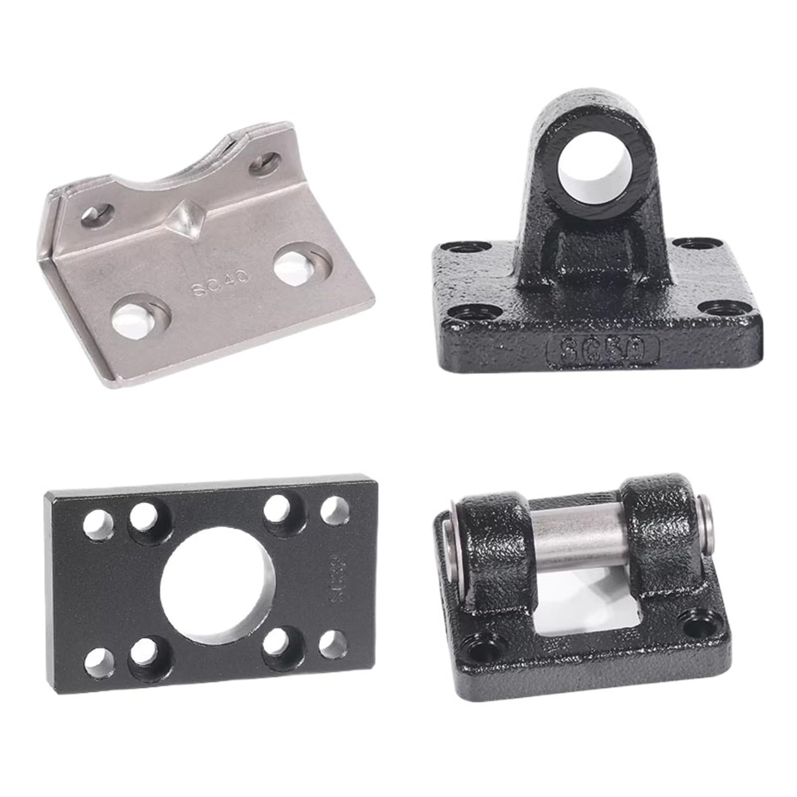 Bride de fixation F-SC100 pour vérin pneumatique SC avec plaque de montage ultra stable
