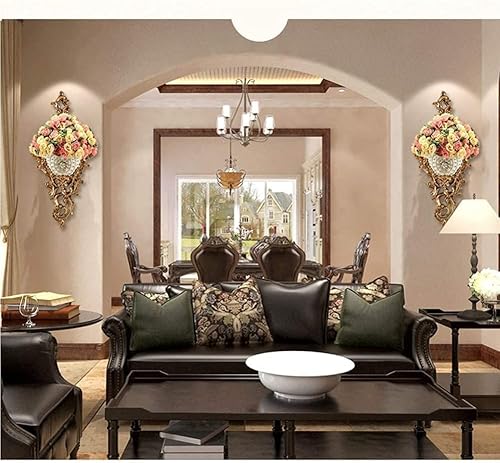 Miniatura 4 de Floreros de pared de resina retro de estilo europeo para sala de estar, comedor, dormitorio, cocina, oficina, hotel, decoración del hogar, florero