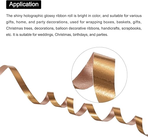 Miniatura 4 de PATIKIL 2 cintas rizadoras de globos prensadas brillantes metálicos de 316 pulgadas, 11 yardas, iridiscentes para Navidad, boda, regalo,