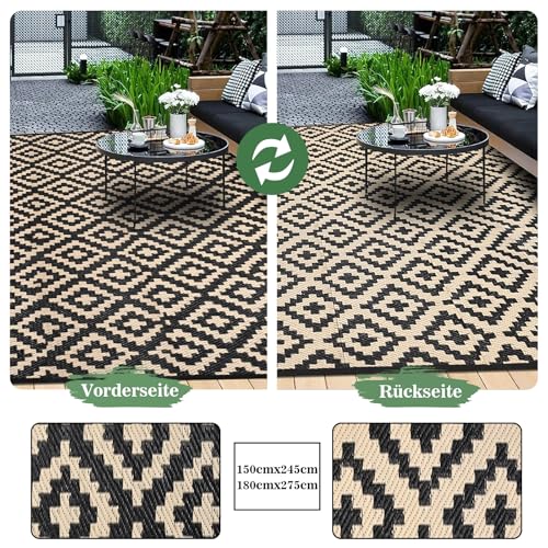 Tapis d'extérieur résistant aux intempéries 180x275cm en plastique imperméable - 5