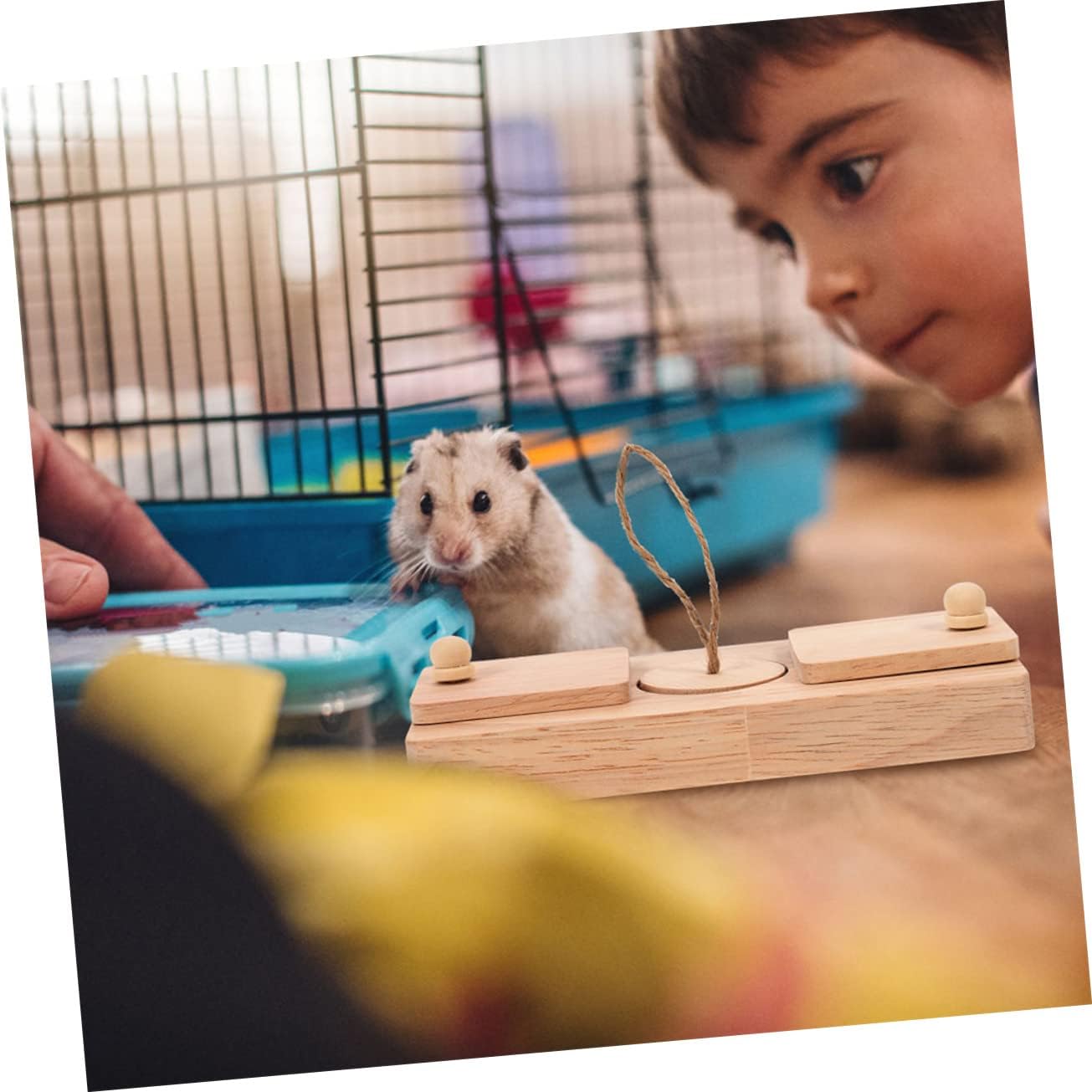 2pcs Wooden Hamster Toys Treat Hideout Interactive Chewing Pet Cage Decor for Hamsters Small Animals