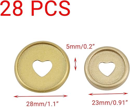 Miniatura 2 de Crapyt 28 discos de expansión de disco de 1.1 x 0.2 pulgadas, discos de plástico dorado para carpetas de hojas sueltas para cuadernos, notas, discos